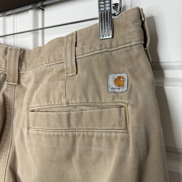 Carhartt Relaxed Fit Pants Men's 33/31 Khaki Carpenter Distressed 100095-253 - Picture 6 of 9